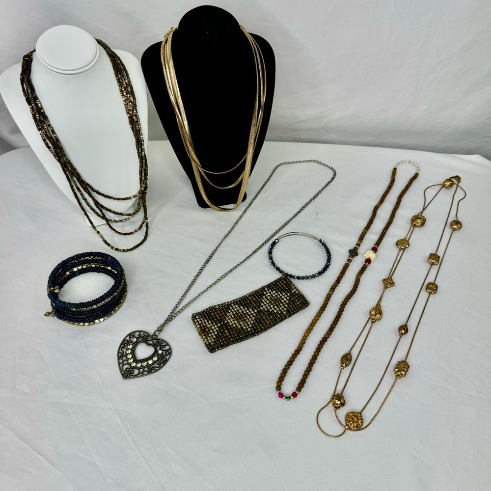 Costume Jewelry Bundle Chain Necklace & Bracelet 5-N and 3 -B